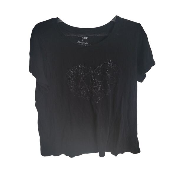 Torrid Women's Top Black Size 2 Starfield on Front Great for Sleep or wear out - Picture 1 of 7